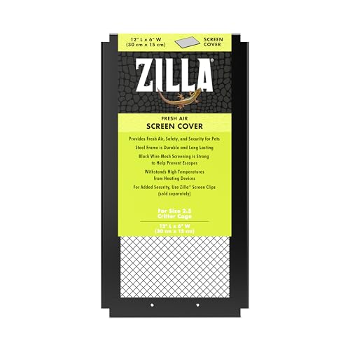 Zilla Fresh Air Screen Cover, Secure and Durable Metal Mesh Cover for Reptile Terrariums, 12 x 6 Inches | Secure and Durable Metal Mesh Cover for Reptile Terrariums - size: 12" x 6"