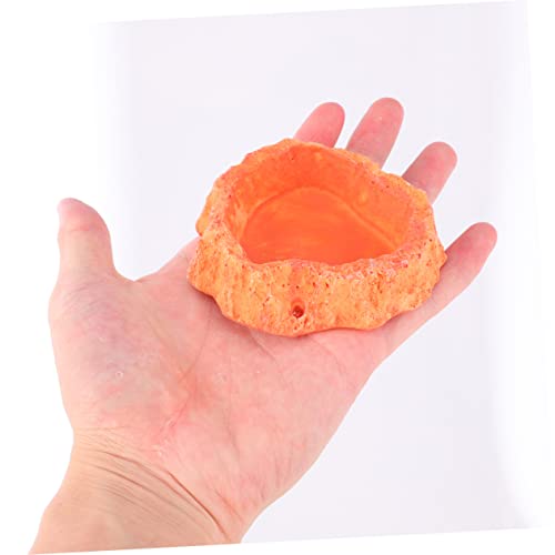 SUPVOX Reptile Feeding Bowl Thick Non-Skid Food Dish for Lizard and Turtle Odorless Water Storage Container Smooth Surface for Easy Cleaning for Crawling Pets Orange