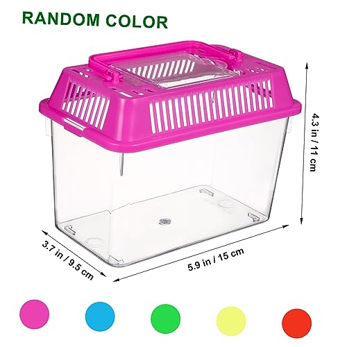 UKCOCO 4pcs Portable Turtle Feeding Box Transparent Reptile Habitat for Pets for Safe Transport Play Aquarium with Ventilation Design