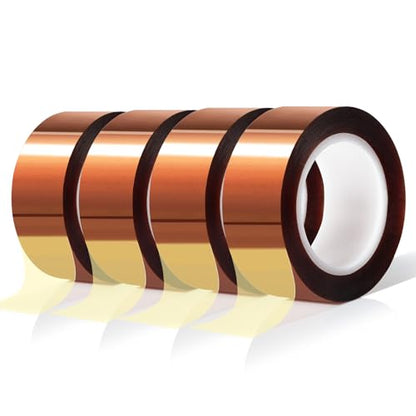 MEBMIK 4 Rolls 20mm x16m(52FT) Heat Tape High Temperature Heat Resistant Tape Heat Transfer Tape for Heat Sublimation Press Vinyl,No Residue