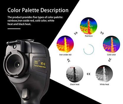 220 x 160 IR Resolution HTI Thermal Imager, Handheld 35200 Pixels Thermal Imaging Camera with 3.2" Color Display Screen(Battery Included) - size: HT-18:220 x 160