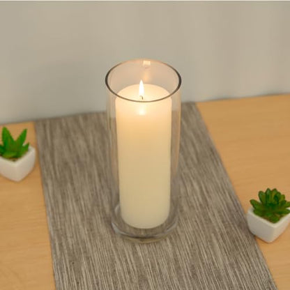 WGVI Quality Thick Weighted Clear Cylinder Glass Vases, 4" W x 6" H, Flower Arrangement Glass Candle Holders Wedding Centerpieces Terrarium Planter Floral Storage Container Pen Brush Holder, 1 Piece - size: 4"x6"H