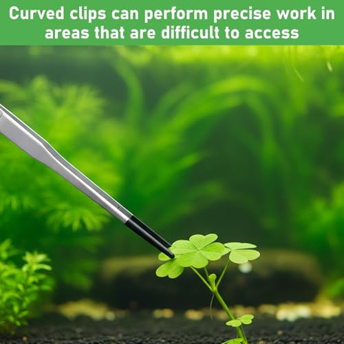 4PCS Reptile Feeding Tongs Long Tweezers for Aquarium Crafts Tank | Stainless Steel Feeding Tongs, 10.6" Straight and Curved Tweezers with Soft Rubber Tip Terrarium Supplies