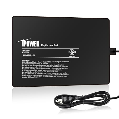iPower Reptile Heat Pad 8 by12 Inch Under Tank Terrarium Warmer 16W Heating Mat for Turtle, Lizard, Frog, Snake, Hermit Crab and Other Small Animals - size: 8 X 12 Inch, New