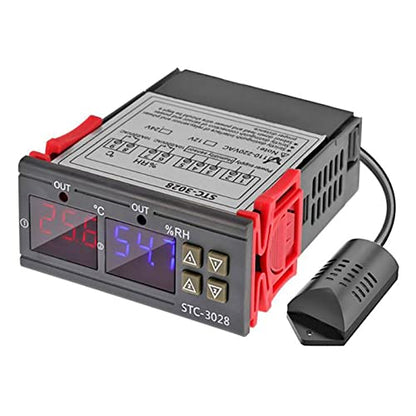 Digital Temperature Humidity Controller, Accurate Hygrometer Thermometer with Compact Size Lightweight, for Incubation Breeding Farms Brewing (110V-220V)