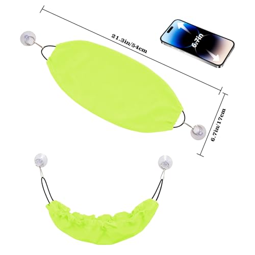 Gecko Tank Accessories, Reptile Hammock with Elastic Rope and Suction Cups, Terrarium Accessories for Crested Gecko, Leopard Gecko, Little Snake - color: Green