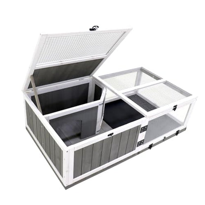 Tortoise Enclosure Indoor Wooden Bunny Cage Snake Enclosure Reptile Terrarium Indoor Hamster Cage with Tray Extra Large Tortoises Habitat（67719）