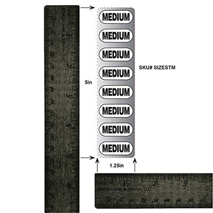 Clothing Size Strip Labels - 1.25" X 5" - 250 Strips Per Roll - Clear with Black and White Ink by Kenco (Medium) - size: Medium