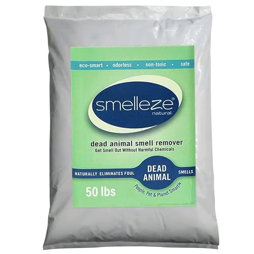 SMELLEZE Dead Animal Odor Eliminator - Strong Odor Removal - 50 lb. Bag | Natural & Safe Indoor & Outdoor Use - Granules, 50 lbs. - size: 50 Pound (Pack of 1)