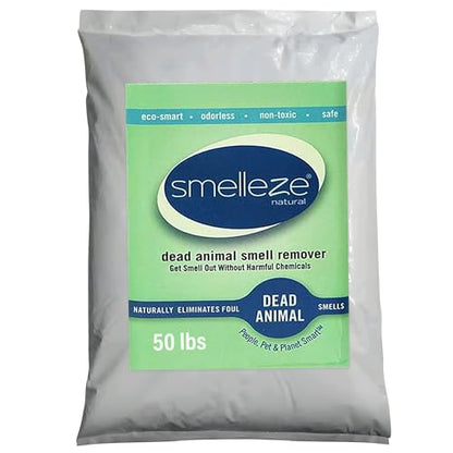SMELLEZE Dead Animal Odor Eliminator - Strong Odor Removal - 50 lb. Bag | Natural & Safe Indoor & Outdoor Use - Granules, 50 lbs. - size: 50 Pound (Pack of 1)
