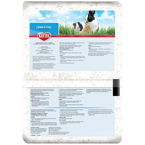 Kaytee Clean & Cozy White Paper Bedding, Made for Small Animals, 100 Liters, Pack of 2 - size: 100 Liter