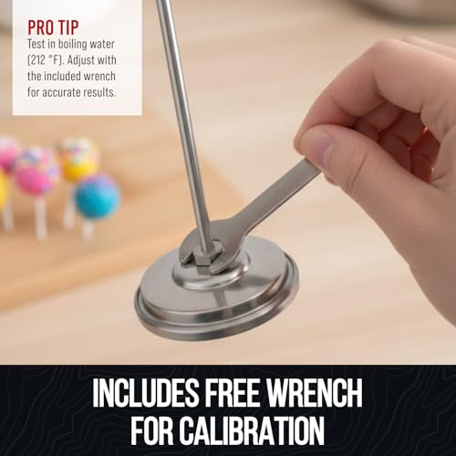 CRAFT911 Candy Thermometer with Pot Clip - Deep Fry Oil Thermometer for Frying and Candle Making (White) - color: White