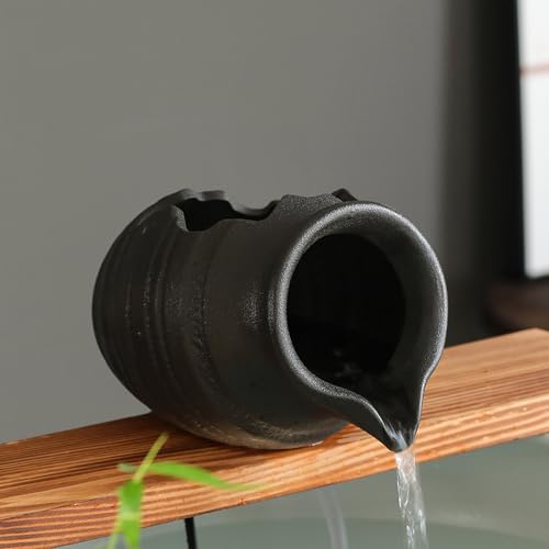 Outdoor Garden Fountain Spitter Pond Water Feature Pump DIY Ceramic Pot Decoration (5.3 inch Color 4) - color: 5.3 Inch Color 4