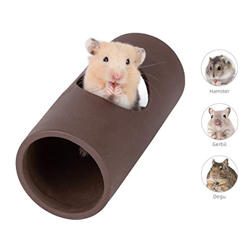 Niteangel Ceramic Hamster Tunnel & Tubes Hideout: for Dwarf Robo Syrian Hamsters Mice Rats or Other Small Animals (Tunnel - Small)