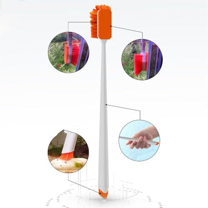 Fish Tank Cleaning Brush Long Handle Terrarium Plant Cleaning Brush Double-Sided Aquarium Cleaning Tool