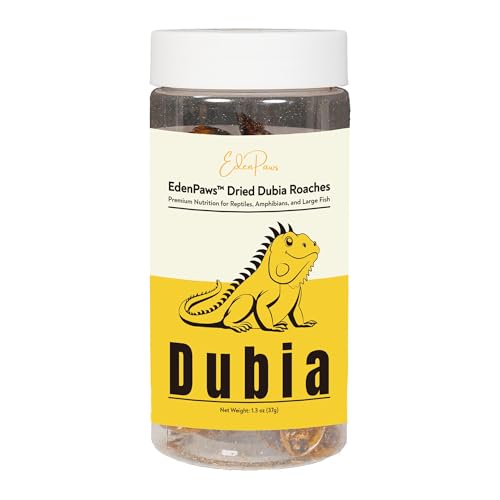 EDENPAWS® Dried Dubia Roaches – High Protein, 100% Natural Feeder Insects for Reptiles, Amphibians, and Large Fish – 1.3 oz (37g)