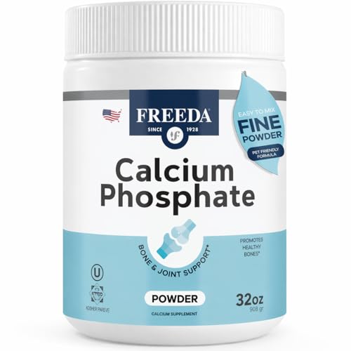 Freeda Calcium Phosphate Powder Mineral Supplement - 32 oz | Kosher Calcium and Phosphorus Powder Supplement to Support Bone Strength & Joint Health for Men, Women, Dogs, and Cats - size: 2 Punds (Pack of 1)