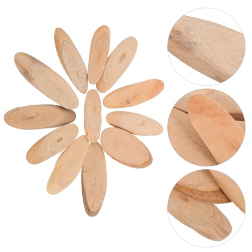 EXCEART 25Pcs Oval Driftwood Slices Natural Wood Blanks for DIY Crafts Coastal Vase Filler Home Decor 3.15X1.1X0.28 Inches - size: 8.00X2.80X0.70CM