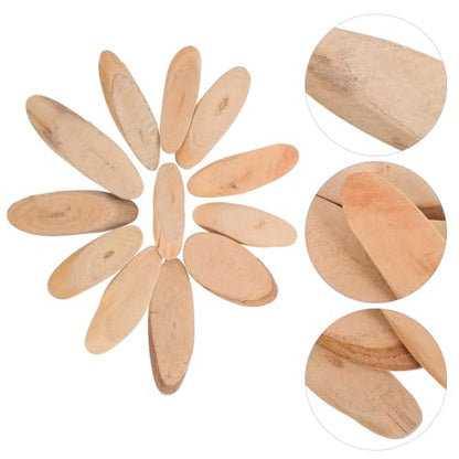 EXCEART 25Pcs Oval Driftwood Slices Natural Wood Blanks for DIY Crafts Coastal Vase Filler Home Decor 3.15X1.1X0.28 Inches - size: 8.00X2.80X0.70CM