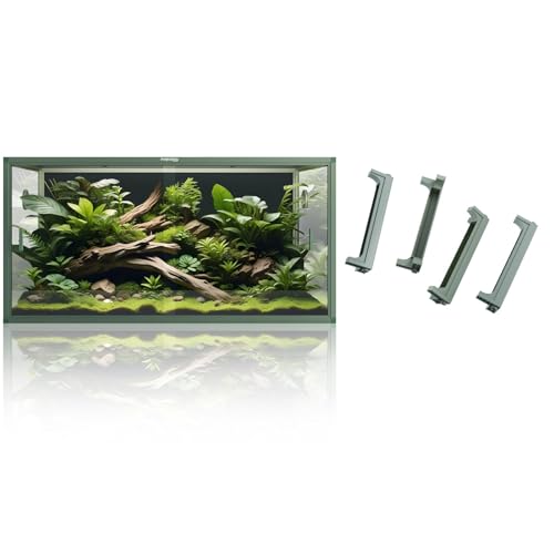 120 Gallon Reptile Terrarium with 10” Reptile Tank Stackers, Front Opening Reptile Tank for Easy Feeding, Modern Minimalistic, Reptile Enclosure with Leakproof Bottom 48''x24''x24'