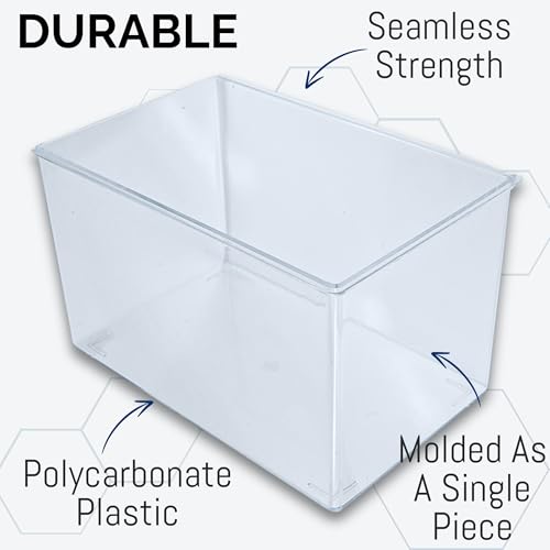 Eisco Aquarium Tank, Fish Tank, UV Protected, Polycarbonate, 1.75 Gallon | UV Protection Helps Clarity, Seamless One-Piece Design Makes Cleaning Easy, For Terrariums & Insect Habitats, Easy to Carry