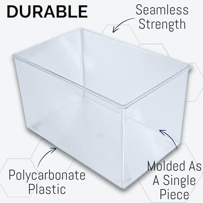 Eisco Aquarium Tank, Fish Tank, UV Protected, Polycarbonate, 1.75 Gallon | UV Protection Helps Clarity, Seamless One-Piece Design Makes Cleaning Easy, For Terrariums & Insect Habitats, Easy to Carry