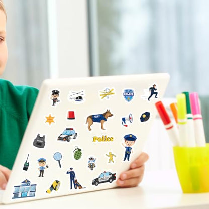 312 Pcs Police Stickers, Cute Cop Sticker Self-Adhesive Police Themed Stickers for Scrapbooks Envelopes Cards Gifts Crafts Party Favors Class Rewards - style: Police
