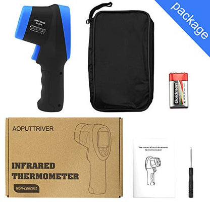 Pyrometer High Temp Thermometer-58℉~2732℉ Non Contact Laser Gun | Dual Laser 30:1Non-Contact Industrial Temperature Gun ,Adjustable emissivity 0.1-1.0 ,Hi/Lo Temp Alarm,Flashlight - color: AP-2732 Blue