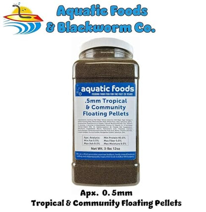 0.5mm - 1/64" Tropical & Community Fish Floating Pellets... 3-lbs 12oz Jar | 0.5mm - 1/64" Tropical & Community Fish Floating Pellets For Tetras, Guppies, Angel Fish, Small Cichlids, Goldfish, Tropicals - size: 3.75 Pound (Pack of 1)