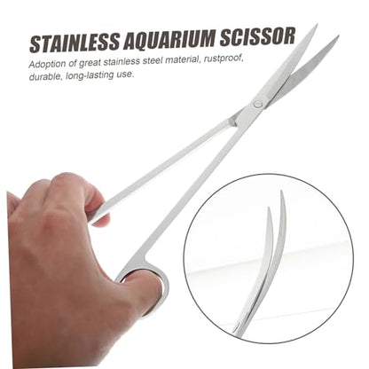 COLLBATH 1set Portable Aquarium Scissors Scraper Tool Multi-function Aquatic Plant Manipulation Resistant for Fish Tank Care - size: 31.50X7.00X1.00CM