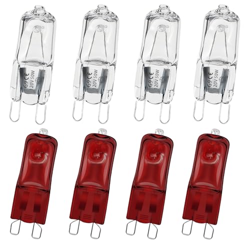 8 Pcs G9 Halogen Bulb 50W, Reptile Heat Lamp for Bearded Dragon/Gecko | Provides Essential Basking Heat, Simulate Natural Sunlight for Day/Night Cycle, Durable for Long-Term Daily Use, Mini G9 Base