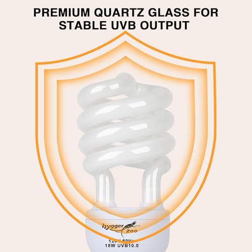 UVB Reptile Light UVA UVB Bulb, 10.0 18W UVB Light for Reptiles Bearded Dragons, UVA UVB Reptile Light Bulb Reptile Lamp for Bearded Dragon Lizards Turtles Snakes Geckos Desert Reptile Tank - size: 10.0-5.51 Inch