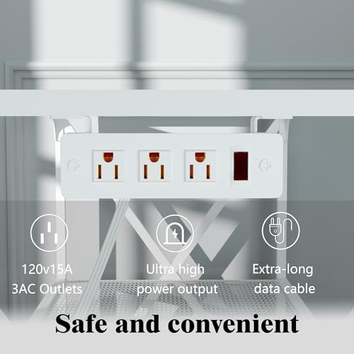 55-75 Gallon Fish Tank Stand, 49.2 x 19.7x 31.5 Inch,Industrial Aquarium Stand with Power Outlet and Switch, Turtle Tank, Reptile Terrariums and Breeder Tank Stand, White - color: White