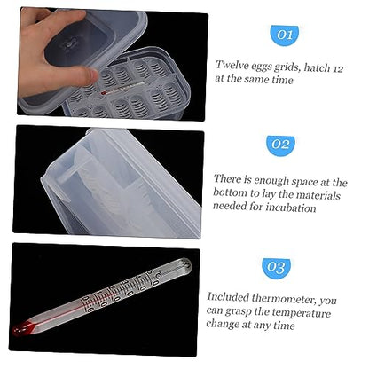 Small Egg Incubator for Reptiles 12 Compartment Breeding Box Temperature Control