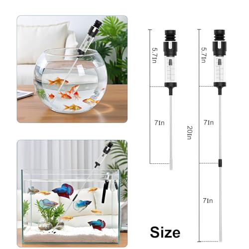 Carefree Fish Aquarium Gravel Cleaner 15~30In Multi-Functional Syphon Feeding Tube Upgraded Turkey Baster Stainless Steel Long Tweezers Long Scissors Long Base Leveling Shovel