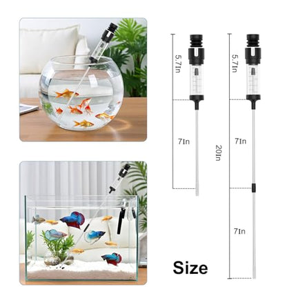 Carefree Fish Aquarium Gravel Cleaner 15~30In Multi-Functional Syphon Feeding Tube Upgraded Turkey Baster Stainless Steel Long Tweezers Long Scissors Long Base Leveling Shovel