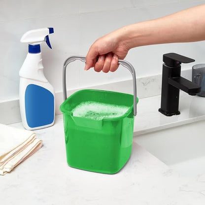 Irenare 12 Pcs Sanitizing Bucket 3 Quart Cleaning Pail Small Detergent Square, Spout and Handle Plastic Utility Sanitizer Buckets for Restaurant Kitchen Home Offices (Multicolor) - color: Multicolor