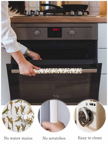 Lizards Refrigerator Door Handle Covers Set of 2, Animals Reptiles Texture Modern Style Protective Kitchen Appliance Glove Refrigerator Knob Protector for Fridge Microwave Oven 5.5 x 13 inch
