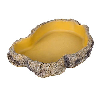 REPTIZOO Reptile Food Dish Terrarium Water Bowl Food Feeding Bowl for Reptile Amphibian Pets Large(8.8" x 6.5" x 1.5")