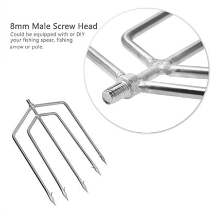 5/7 Prong Fishing Harpoon, Stainless Steel Gig Gaff Hook with 8mm Screw, Harpoon Hook for Hunting Fish Flounder Frog Gig in Pond River Lake, Capable for Fishing Gaff Gig Pole - color: 5 Prong with 8mm screw