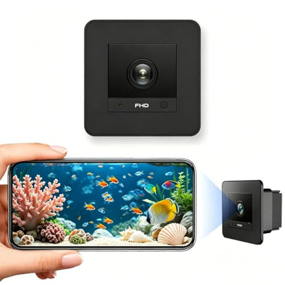 Aquarium Camera, 2K HD for Fish, Lizard, Reptiles Terrarium, 140° Wide-Angle with Anti-Glare, Night Vision, WiFi Pet Camera with AI Motion Detection, 2-Way Audio, 24/7 Cloud/SD Recording S20M1 (Black)