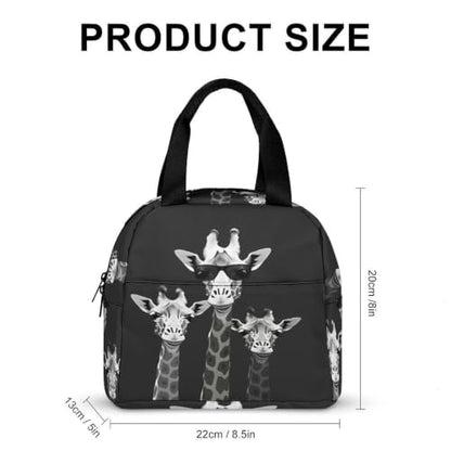 Giraffe Family Lunch Bag for Women Men | Insulated Lunch Box Leakproof Food Meal Containers Reusable Foldable 6L Capacity Lunch Tote Bags for Work Picnic Travel - color: style-15