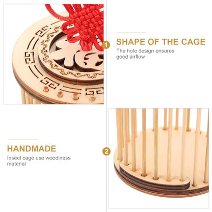 Mipcase Grasshopper Cage 2 Pack Portable Breeding Cage for Crickets and Grasshoppers Lightweight Wooden Habitat for Small Pets Outdoor Exploration Science Learning 3.42 X 6.29 X 3.14 in