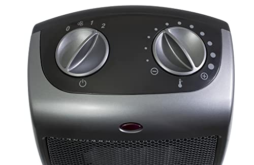 Lasko Portable Indoor Electric Ceramic Space Heater with Tip-Over Safety Switch,Overheat Protection and Thermostat,2 Speeds,Safe for Home,9.2 Inches,Dark Gray,1500W,754201,(Pack of 8) - size: 9.2 Inches - With Tip-Over Switch (Pack of 8)