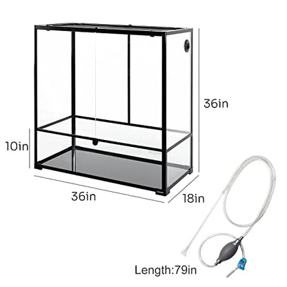 REPTI ZOO Large Reptile Paludarium Tank, Vertical Reptile Terrarium Wide & Tall Amphibian Tank with Top Screen Ventilation (36" W X 18" D X 36" H (Paludarium)) - size: 36" x 18" x 36" (Paludarium)