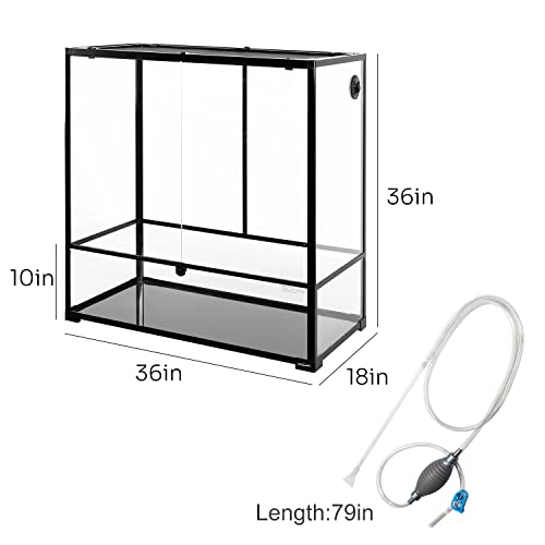 REPTI ZOO Large Reptile Paludarium Tank, Vertical Reptile Terrarium Wide & Tall Amphibian Tank with Top Screen Ventilation (36" W X 18" D X 36" H (Paludarium)) - size: 36" x 18" x 36" (Paludarium)
