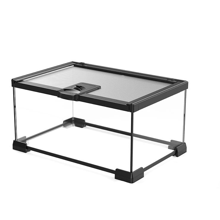 AWXZOM Mini Reptile Glass Terrarium Tank, cage for Tarantula Sling Geckos, Frog, Lizards, Chameleons,Turtles Snake Snail Insect Hermit Crab Isopods Reptiles Enclosure (12x8x6inch) - size: 12x8x6inch