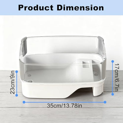 Small Turtle Tank Habitat Kit with Basking Platform, for Turtles, Crayfish, Crab, Aquatic Tortoise Enclosure Starter Aquarium, Pet Turtle Reptile Habitat - size: 13.8IN