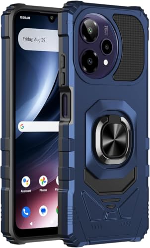 for Cricket Icon Pro SN512C 2026 Robotic Ring Stand Hybrid Cover Phone Case + Extreme Band (Blue) - color: Blue