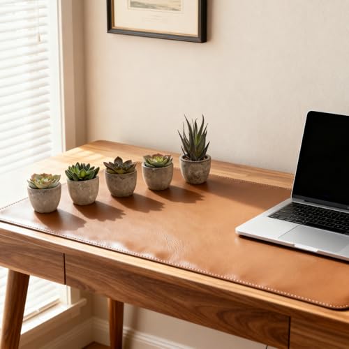 Artificial Succulent Plants Set, Low Maintenance Home Office Decor | Realistic faux succulent set, no water or sun. For desk, shelf, office, living room. Great gift for plant lovers.